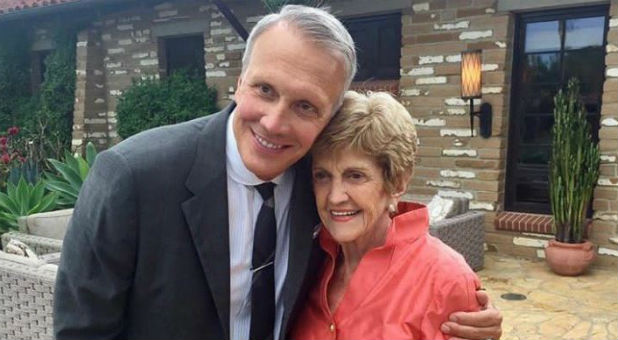 Pastor Ed Young pictured with his late mother