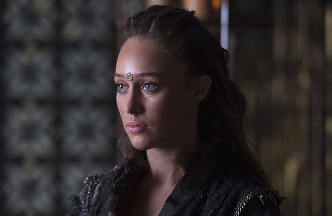 Actress Alycia Debnam on the set of The 100