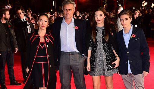 Matilde Faria (far left) with her husband Jose Mourinho and their two children