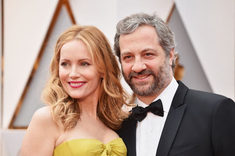 Judd Apatow and his wife 