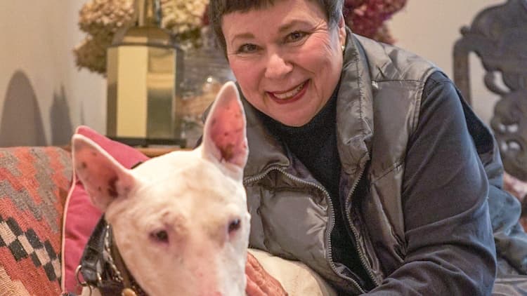 Martha Teichner with one of her Dogs