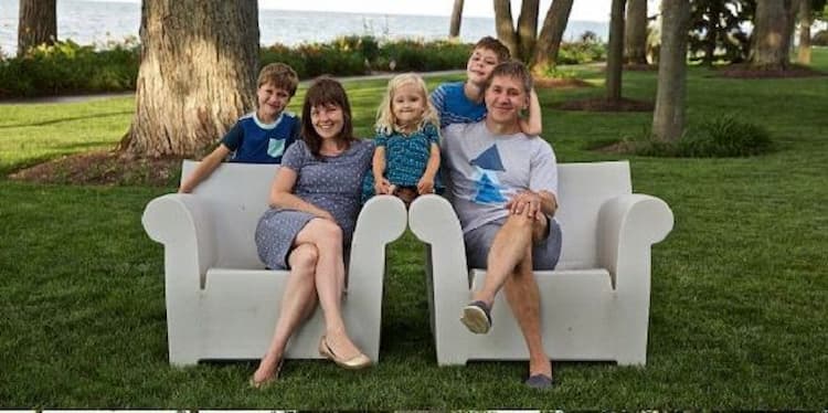 Steve Hartman and his wife and children