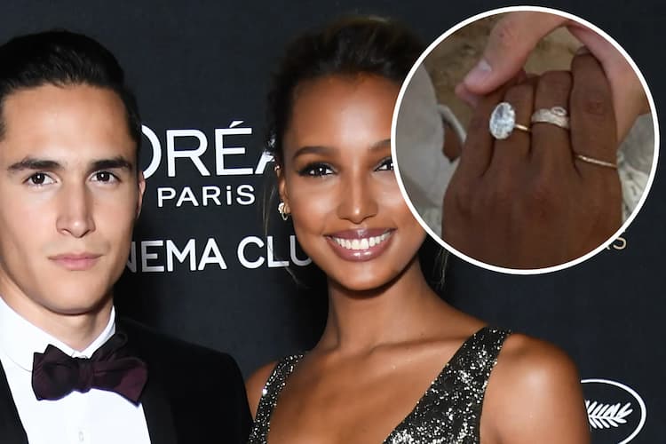 Jasmine Tookes and her husband after their engagement Photo