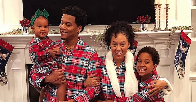 Cory Hardrict his wife Tia and their two children