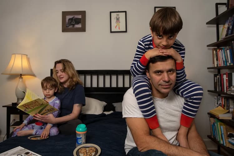 Keith Gessen, his wife Emily Gould and ther children 
