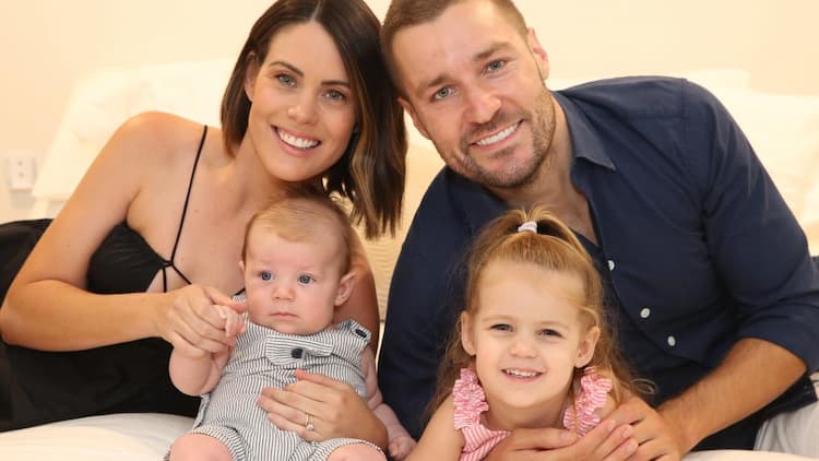 Dan Anstey, his wife Clare Dufty and their two children 