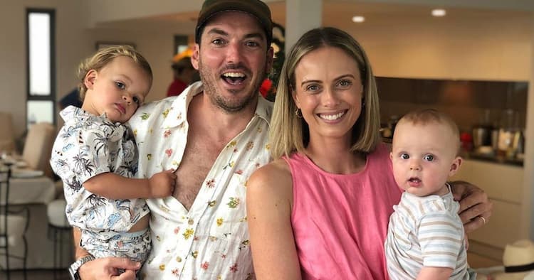 Peter Stefanovic, his wife Sylvia Jeffreys and their Children