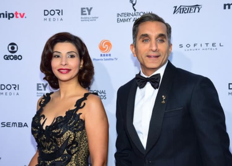 Bassem Youssef with his wife Hala Diab