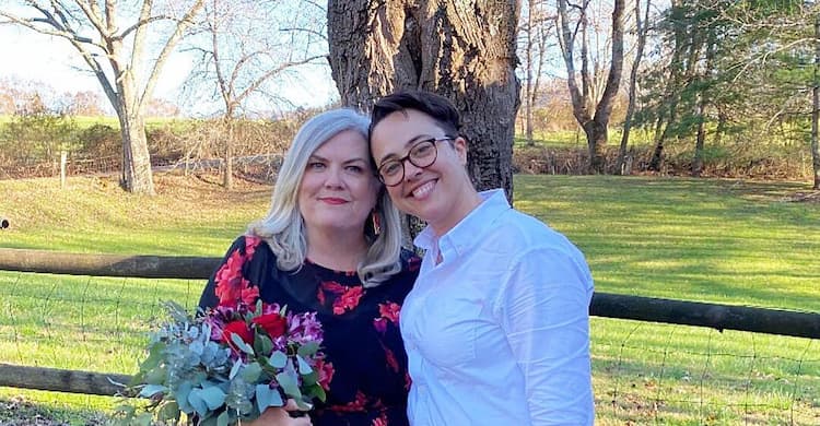 Paula Pell together with her husband Janine Brito