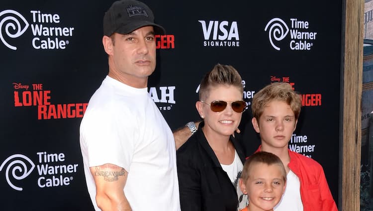 Adrian Pasdar with his ex wife and children  Jackson Slade Pasdar, and Beckett Finn Pasdar