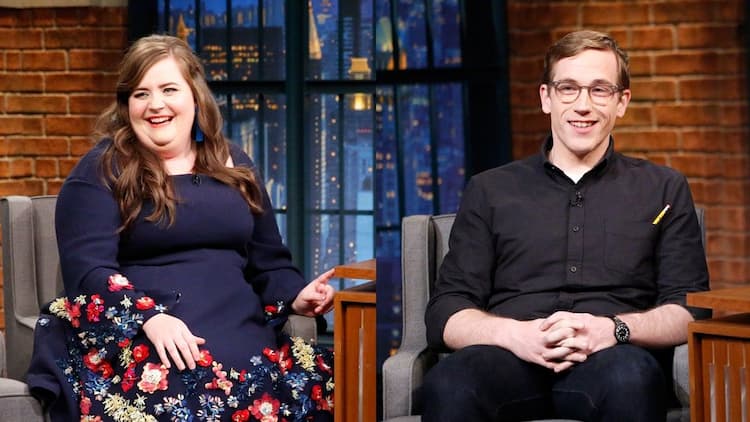 Conner O'Malley together with his wife Aidy Bryant Photo