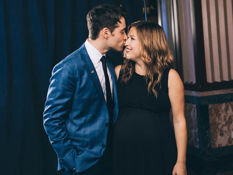 Corey Cott together with his wife Meghan Woollard