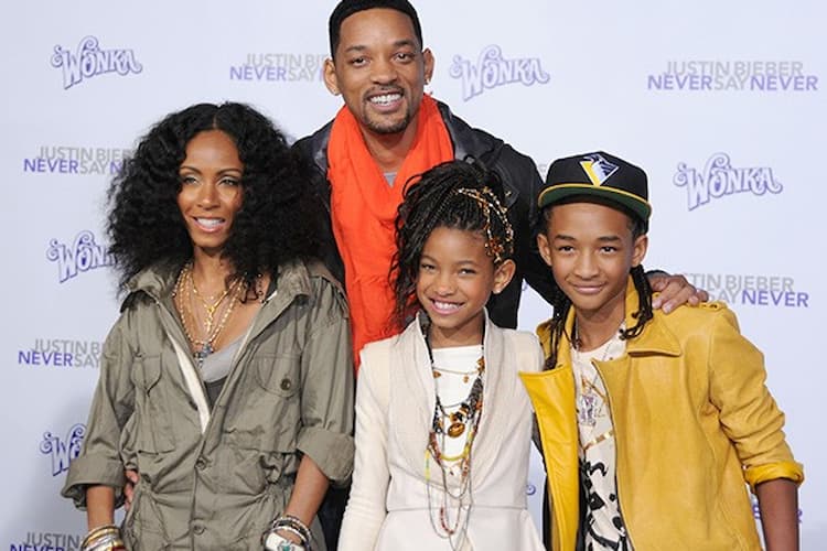 Jada Pinkett Smith together with her husband Will Smith and their children Jaden Smith, Willow Smith