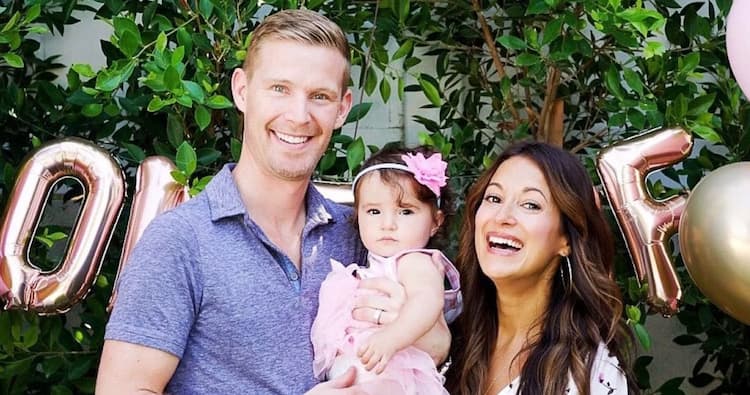 Angelique Cabral together with her husband Jason Osborn and their daughter, Adelaide