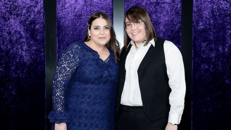 Beanie Feldstein together with her partner Bonnie-Chance Roberts