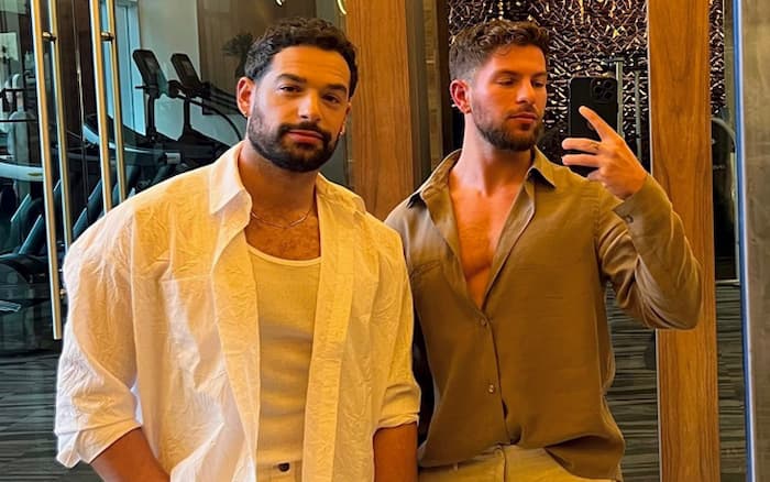 Johnny Sibilly together with his boyfriend Phillip Davis