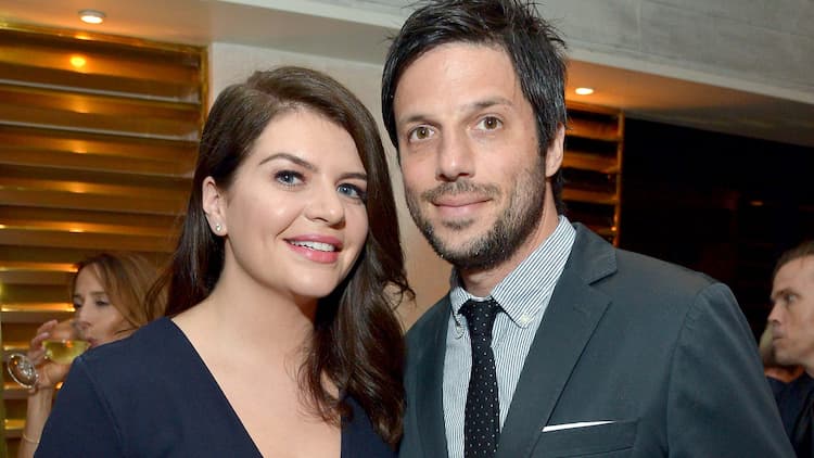 Casey Wilson together with her husband David Caspe