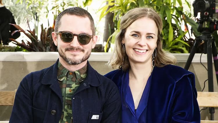 Elijah Wood with his partner Mette-Marie Kongsved 