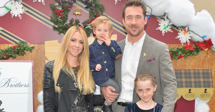 Barry Sloane with his partner Katy O'Grady and ther two children