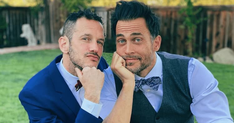 Cheyenne Jackson together with his partner Jason Landau 