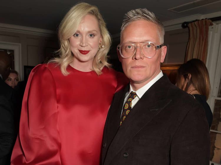 Gwendoline Christie together with her partner Giles Deacon 