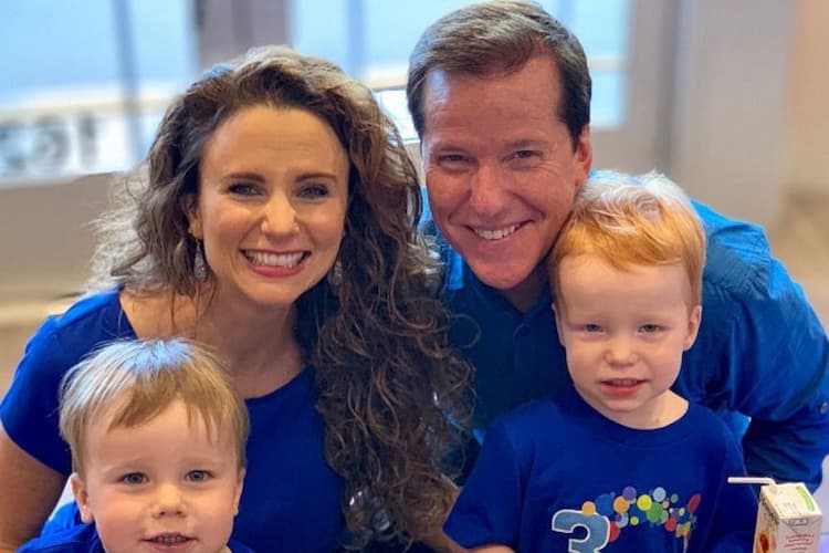 Jeff Dunham together with his wife Audrey Murdick and their twin boys